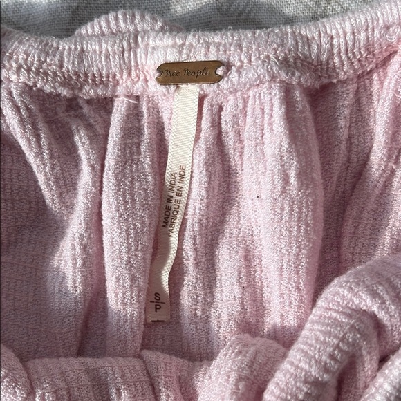 Free People Pink Ombré Ruffled Ruched Blouse Crop Top - Picture 2 of 13